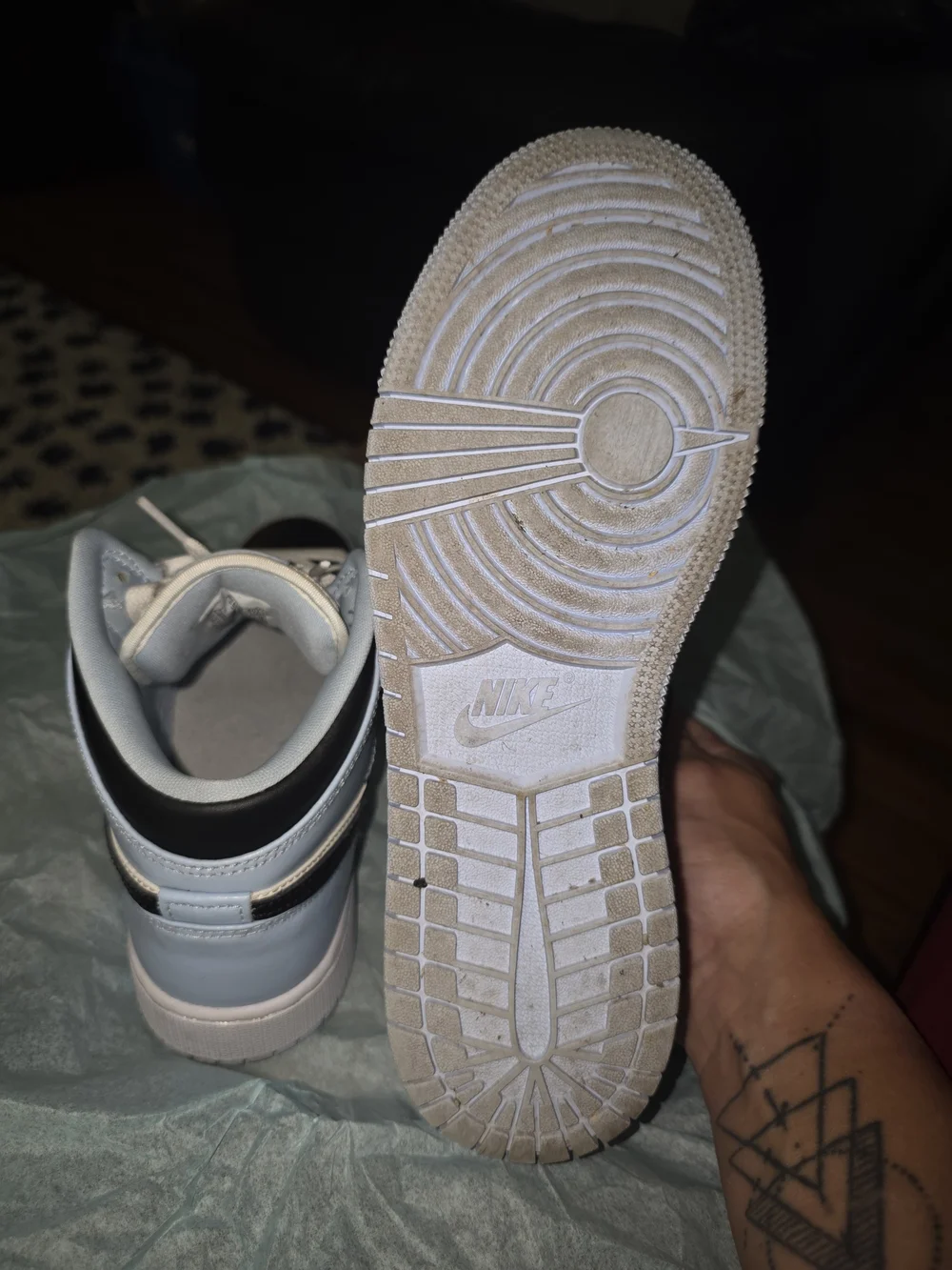 Jordan Kids' Light Blue and Black High-Top Sneakers